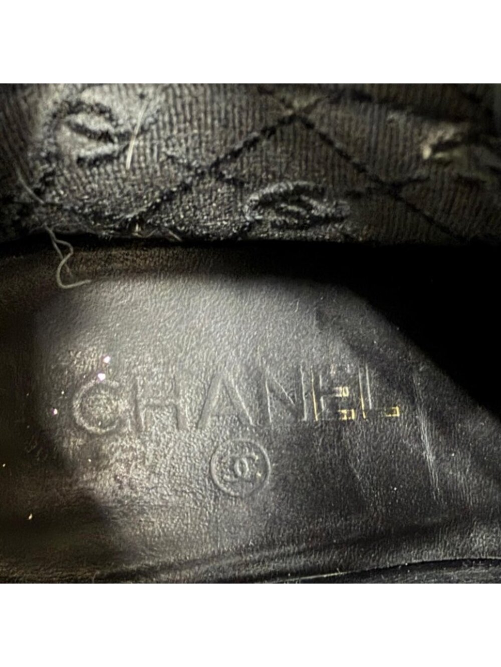 Chanel CC Logo Side Gore Leather Short Boots Black - Picture 8 of 9
